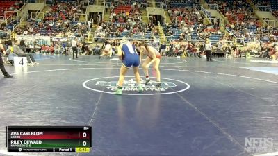 148 lbs Cons. Round 1 - Riley Dewald, Napoleon G-S vs Ava Carlblom, Lisbon