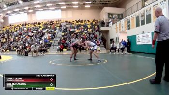 132 lbs 3rd Place Match - Omar Leon, SPRINGFIELD(Akron) vs Sal Bonacuse, REVERE