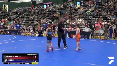 71 lbs Cons. Round 3 - Landon Roberts, IA vs Bo Myers, IN