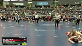 130 lbs Cons. Round 2 - Viv Pettigrew, SBL Warriors vs Cambri Kreibaum, Sioux Central Rebels