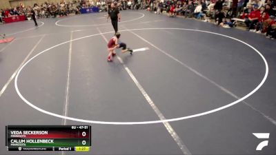 47-51 lbs Semifinal - Calum Hollenbeck, Minnesota vs Veda Seckerson, Minnesota