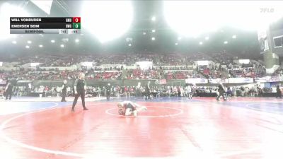 58 lbs Semifinal - Emersen Seim, Douglas Wrestling Club vs Will VonRuden, Glendive Mat Devils