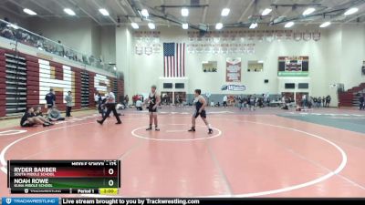 175 lbs Quarterfinal - Noah Rowe, Kuna Middle School vs Ryder Barber, South Middle School