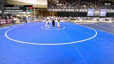 Girls 3A 125 lbs Cons. Round 1 - Sophie Wellenbrock, Everett (Girls) vs Aliysa Anderson, Central Kitsap (Girls)