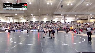 A 215 lbs Champ. Round 1 - Tyson Click, Samuel Everett School Of Innovation vs Isaiah Wood, Brighton High School