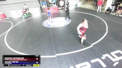 94 lbs Quarterfinal - Anamay Detherage, Eureka Freestyle Wrestling Club vs Gianna Reyes, California