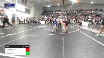 75 lbs Semifinal - Creek Cassity, Barnsdall Youth Wrestling vs Kaisen Kelley, Tiger Trained Wrestling