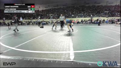 125 lbs Consi Of 4 - Lanay Salefske, Choctaw Ironman Youth Wrestling vs Layla Brown, Viking Wrestling Club