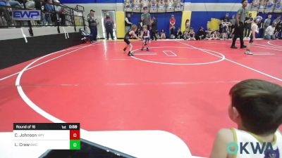 43 lbs Round Of 16 - Cash Johnson, Mannford Pirate Youth Wrestling vs Lincoln Crow, Berryhill Wrestling Club