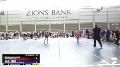 157 lbs Quarterfinal - Brody Rhoades, Uintah Wrestling vs Gavin Regis, Sanderson Wrestling Academy