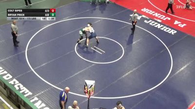 172 lbs Round Of 16 - Colt Sipes, Altoona vs Bryan Price, Albert Gallatin