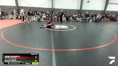 117 lbs Round 2 - James Ringseth, Newberg Mat Club vs Elijah Hicks, Peninsula Wrestling Club