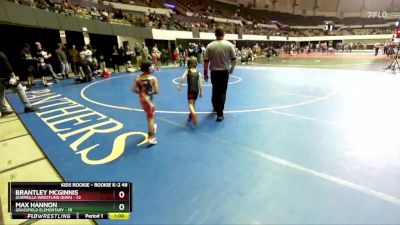 Rookie K-2 48 Cons. Round 4 - Brantley Mcginnis, Guerrilla Wrestling (GWA) vs Max Hannon, Grassfield Elementary