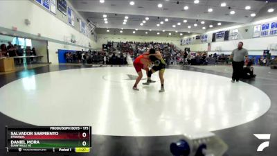 175 lbs Quarterfinal - Salvador Sarmiento, Etiwanda vs Daniel Mora, Sunnyhills HS