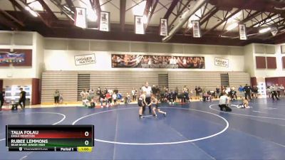 57-60 lbs Round 1 - Talia Folau, Eagle Mountain vs Rubee Lemmons, Bear River Junior High