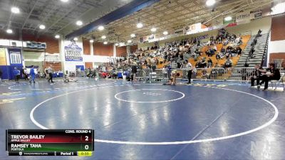 157 lbs Cons. Round 4 - Trevor Bailey, Apple Valley vs Ramsey Taha, Portola