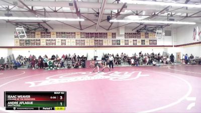 125 lbs Quarterfinal - Isaac Weaver, College Of The Redwoods vs Andre Aflague, Unattached