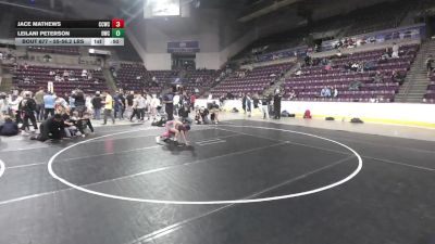 55-56.2 lbs Champ. Round 3 - Leilani Peterson, Dragon Wrestling Club vs Jace Mathews, Canon City Wrestling Club