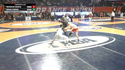 3A 132 lbs Champ. Round 1 - Nicholas Garcia, Aurora (Marmion Academy) vs Brian Correa, West Chicago (H.S.)