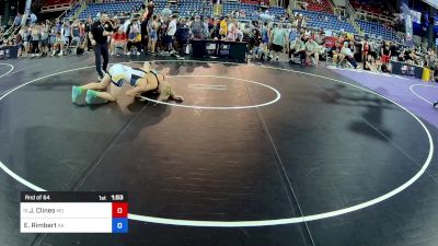 165 lbs Rnd Of 64 - Jeremiah Clines, MO vs Elias Rimbert, AK