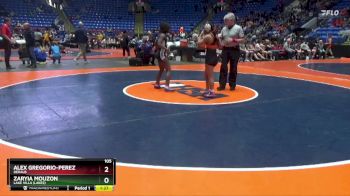 105 lbs Cons. Round 3 - Zaryia Mouzon, Lake Villa (Lakes) vs Alex Gregorio-Perez, DeKalb