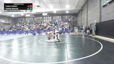 165 lbs 3rd Place Match - Carlo Cortez, East Bakersfield vs Austin Graham, Liberty (Madera)