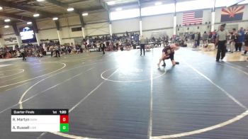 130 lbs Quarterfinal - Ryder Martyn, Durango WC vs Aj Russell, Lions WC