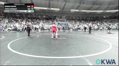 66 lbs Round Of 32 - Roman Rappe, Fort Gibson Youth Wrestling vs Crue Gatzman, Warner Eagles Youth Wrestling