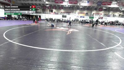 141 lbs Champ. Round 1 - Tyler Johnson, Avila vs Kina`u Mcbrayer, Providence (Mont.)