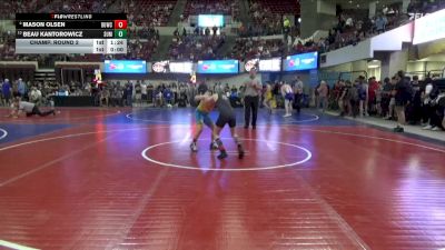 90 lbs Champ. Round 2 - Beau Kantorowicz, CJI Hawks vs Mason Olsen, Falls Academy