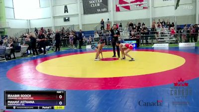 43kg Quarterfinal - Iraabir Sooch, Canadian Mal Wrestling vs Manavi Asthana, Independent WC