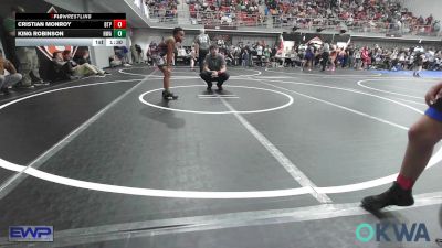 90 lbs Quarterfinal - Cristian Monroy, Tulsa Blue T Panthers vs King Robinson, HURRICANE WRESTLING ACADEMY