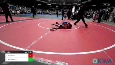 67 lbs Quarterfinal - Dayton Rice, Raw Wrestling Club vs Damen Macias, Berryhill Wrestling Club