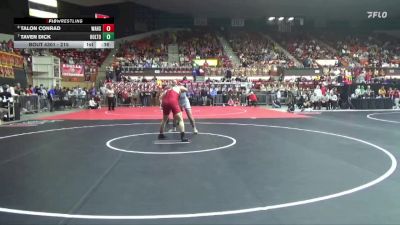 215 lbs Cons. Round 2 - Taven Dick, Holton Hs vs Talon Conrad, Wamego Hs