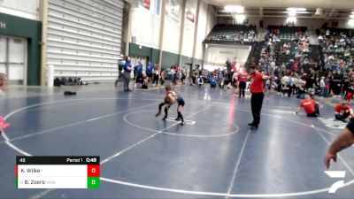 46 lbs Cons. Round 1 - Bella Zoerb, Warrior Wrestling Academy vs Kasen Wilke, FoxFit