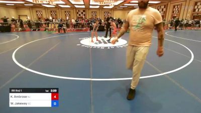 106 lbs Rr Rnd 1 - Kaleb Ambrose, Nj vs William Jakeway, Sc