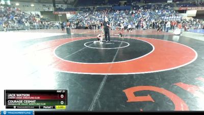 59 lbs Champ. Round 2 - Courage Cesmat, Snoqualmie Valley Wrestling Club vs Jack Watson, Cherry Creek Wrestling Club