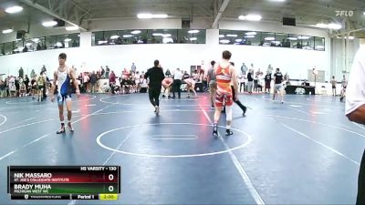 130 lbs Champ. Round 1 - Nik Massaro, St. Joe`s Collegiate Institute vs Brady Muha, Michigan West WC