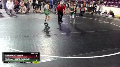 71 lbs Quarterfinal - Justin Huntsinger, Woodland Park Jr. Wrestling Club vs Zaydean Munoz-Schwartzkopf, Nebraska Elite Wrestling Club