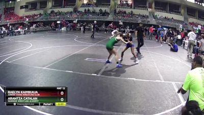 95 lbs Cons. Semi - Raelyn Kaimikaua, Junior Titans Wrestling Club vs Arantza Catalan, Warrior Wrestling Academy