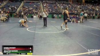 3A 182 lbs Cons. Round 2 - Braxton Barger, West Rowan vs Ayden Rhoney, Lee County