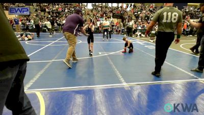 49 lbs Quarterfinal - Easton Klinglesmith, Perry Wrestling Academy vs Ryland Payne, Mannford Pirate Youth Wrestling