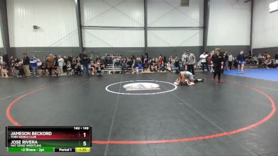 149 lbs Cons. Round 3 - Jameson Beckord, Toro World Club vs Jose Rivera, Mat Sense Wrestling