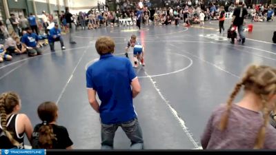 40-44 lbs Cons. Round 2 - Ethan Bourge, Kearney Matcats vs Moxon Fischer, Duncan Wrestling Club