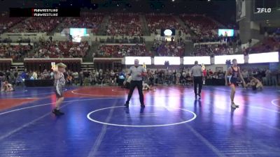 130 lbs Champ. Round 1 - Cohen Racine, Minot High School vs Clay Getzlaff, Coyote Wrestling Club