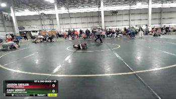 45 lbs Semifinal - Jaxson Giesler, Fighting Squirrels vs Cash Wright, Hawk Wrestling Club