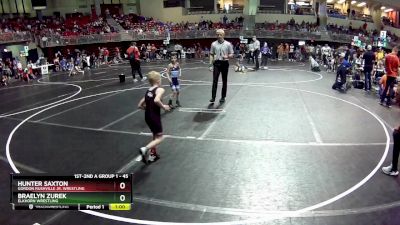 45 lbs Champ. Round 2 - Braelyn Zurek, Elkhorn Wrestling vs Hunter Saxton, Gordon Rushville Jr. Wrestling