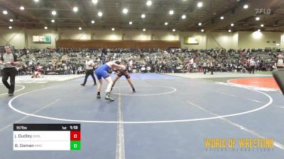 157 lbs Round Of 64 - Jakob Dudley, Oakdale vs Bear Doman, Mustang Mat Club