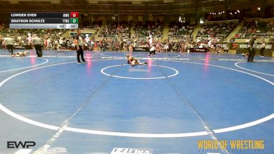 67 lbs Consi Of 16 #2 - Lowden Even, Immortal Athletics WC vs Grayson Schultz, Team Tulsa Wrestling Club