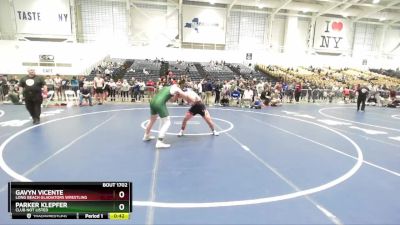 190 lbs Cons. Round 2 - Gavyn Vicente, Long Beach Gladiators Wrestling vs Parker Klepfer, Club Not Listed